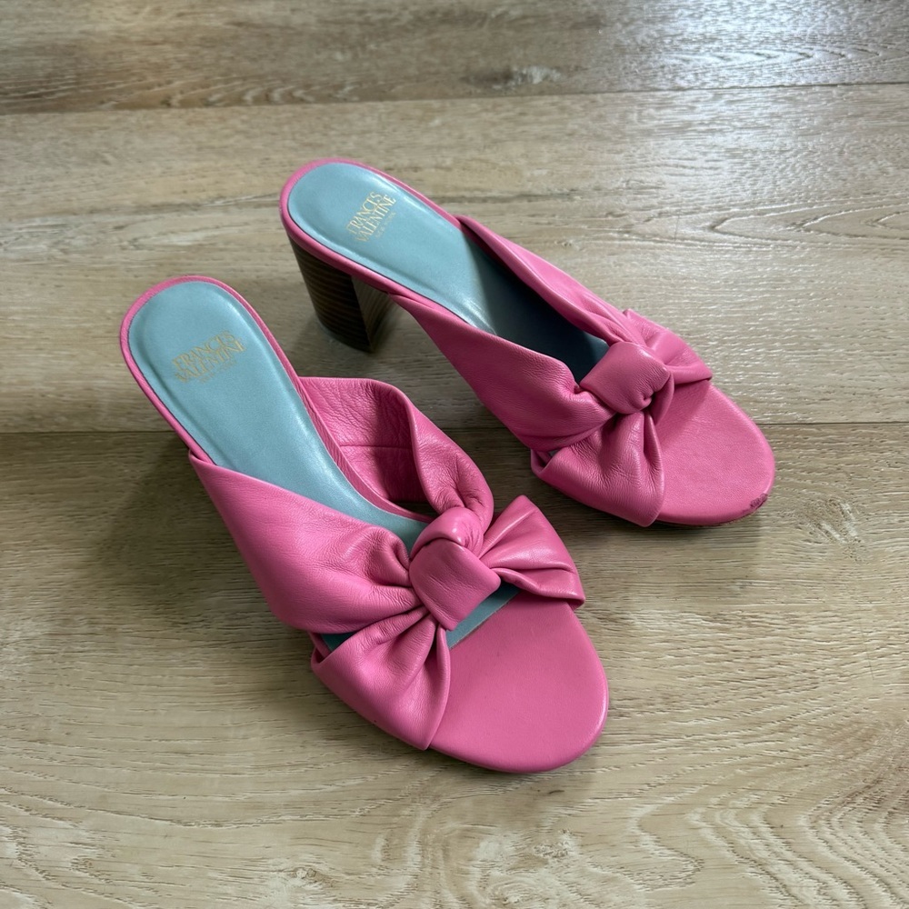 Frances Valentine Mollie Slide Heel genuine leather pink size 7 - Picture 2 of 6